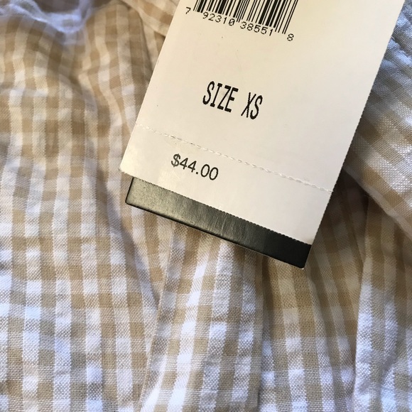 Checkered plaid front tie bohemian gypsy retro top - Picture 5 of 6